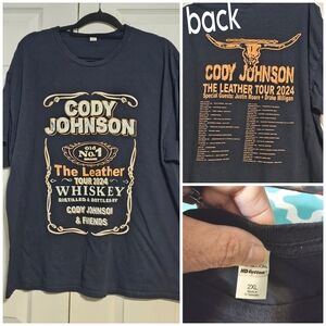 Cody Johnson "The Leather Tour 2024" Concert Tee - Whiskey Label Graphic - 2XL